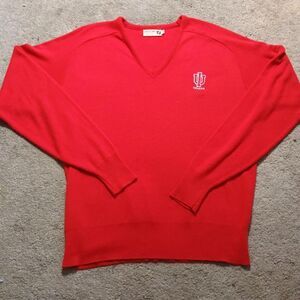 Vintage Logo 7 Indiana Hoosiers Sweater Red V Neck 80’s Size XXL